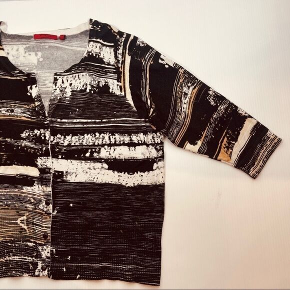 CYRUS Cardigan Long Sleeve Button Up Sweater Multi Color Print Women's Size 2X - Picture 4 of 8